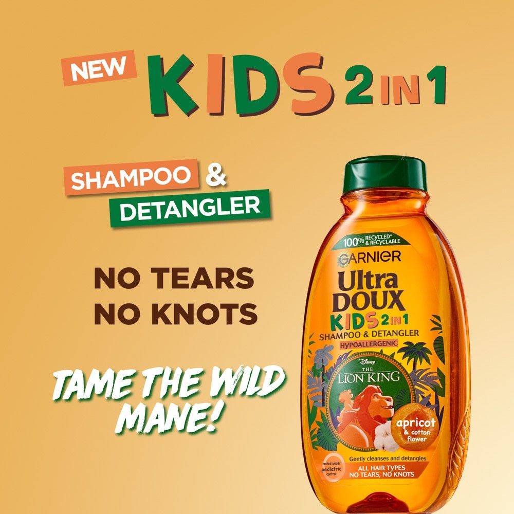 Garnier Ultra Doux Kids 2 in 1 Apricot Shampoo & Detangler - 400ml
