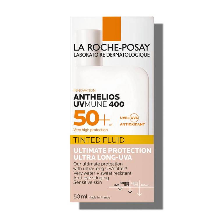 واقي شمس انثيليوس يوفي ميون 400 سائل بلون بعامل حماية +50 من لاروش بوزيه - 50مل