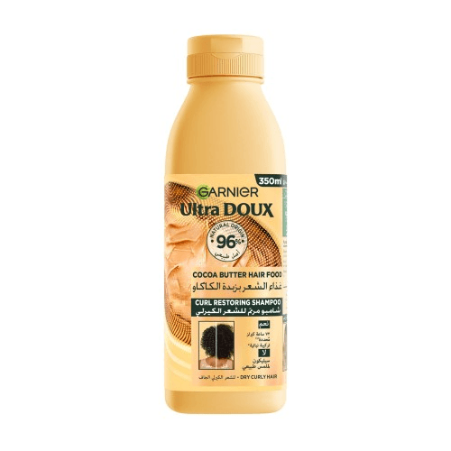 Garnier Ultra Doux Hair Food Curls Restoring Cocoa Butter Hair Food Shampoo for Dry Curly Hair - 350ml
