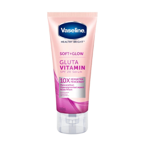 فازلين سوفت + جلو سيروم الجسم غلوتا فيتامين بمعامل حماية ضد الشمس 20 - 180 مل