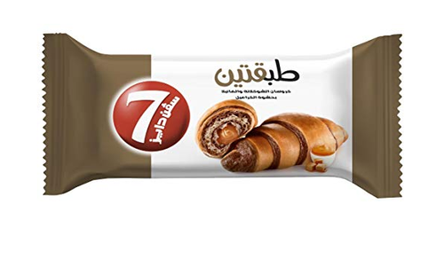 7DAYS DOUBLE COCOA AND VANILLA W/ CARAMEL CROISSANT 90GM