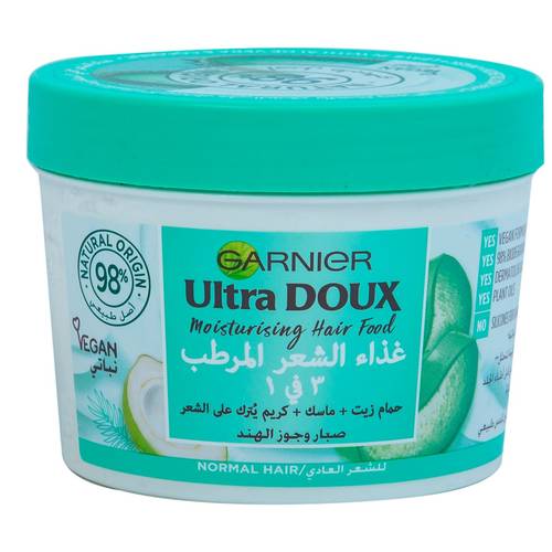 غارنييه ألترا دو غذاء الشعر المرطب  صبار و جوز الهند 390 مل