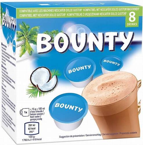 BOUNTY HOT CHOCOLATE PODS 8X15G