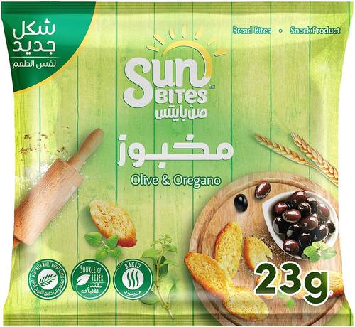 صن بايتس شرائح خبز محمصة بالزيتون والزعتر البري 23غ