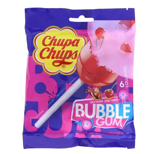 Chupa Chups Bubbly Lollipop Gum Bag 96 gm