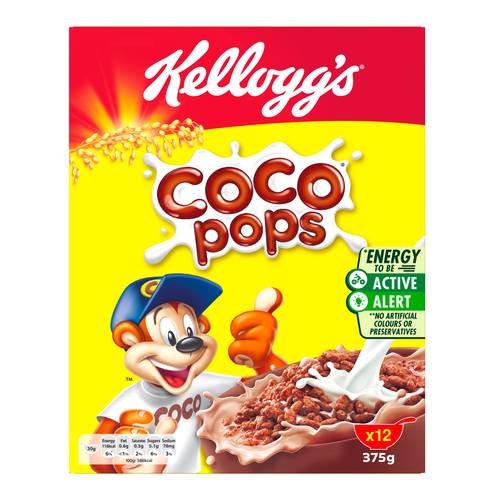 KELLOGS COCOPOPS CHOCOLATE RICE 375GM