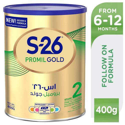 S26 بروميل جولد المرحلة 2 6-12 شهر تركيبة متابعة للأطفال 400 جم