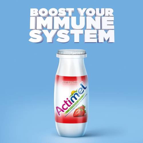 Actimel Strawberry Flavored Low Fat Dairy Drink 93ml