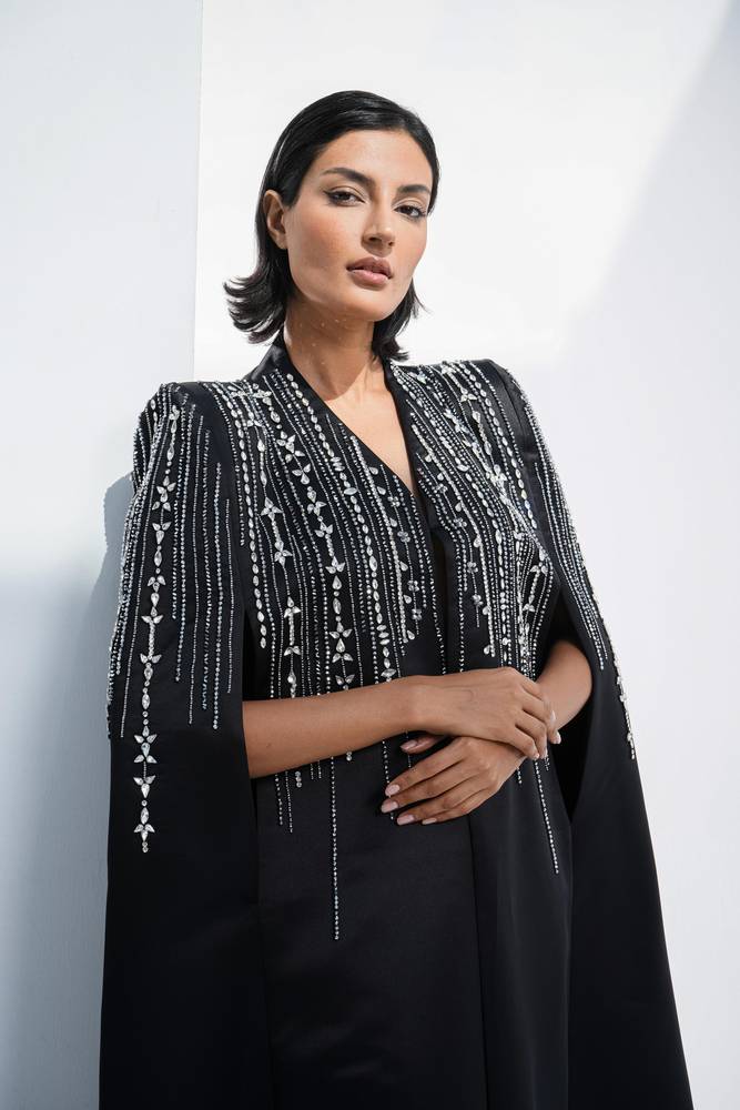 عباية كايب سهرة فاخره مزينة بقطع الكريستال