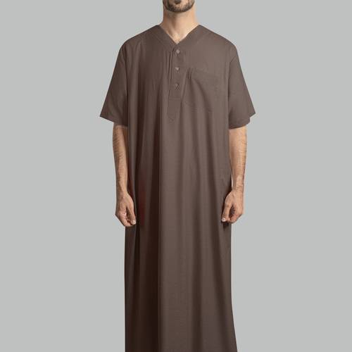جلابية نوم مقاس خاص(بني)