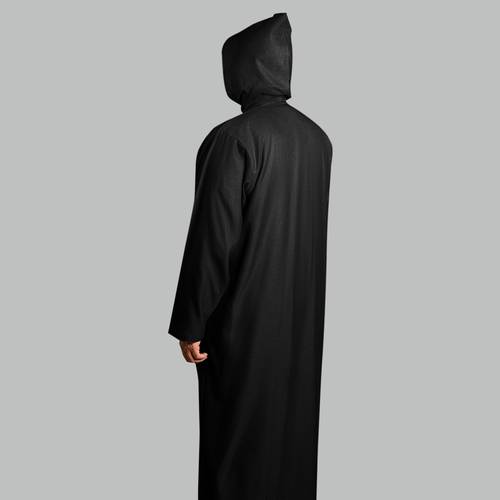 جلابية شتوية طاقيه (اسود)