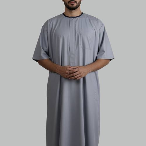 جلابية نوم مقاس خاص (رمادي فاتح)