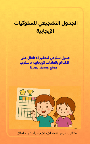 جدول متابعة أسبوعى للاطفال بتصميم ممتع ,يساعدعلى تعزيز العادات الإيجابية وتنظيم المهام اليومية