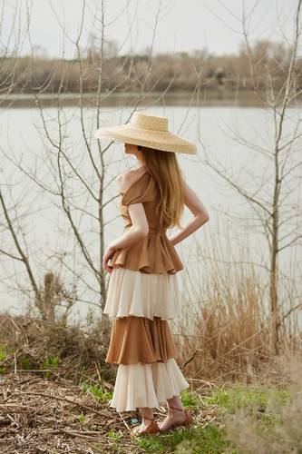 Vanina Camel Dress