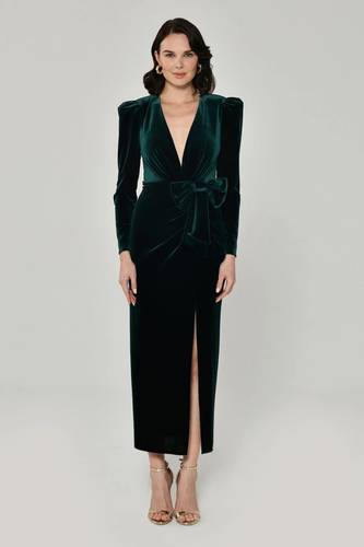 Velvet green dress
