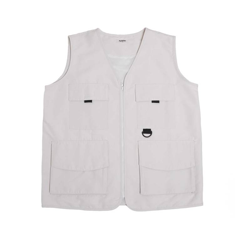 Random WS23 White Beige Cargo Vest