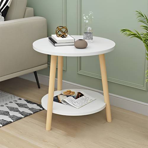 Modern 2 Tier Coffee Table with Storage High Gloss Modern for Living Room Office Balcony - White - Multiple Sizes