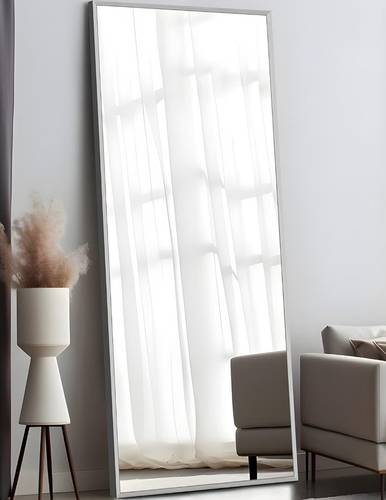 Full Body Mirror Full Length Mirror with White Aluminum Alloy Frame Mirror Full Length with Stand Wall Mounted Mirror Hanging Mirror for Wall 160X50CM