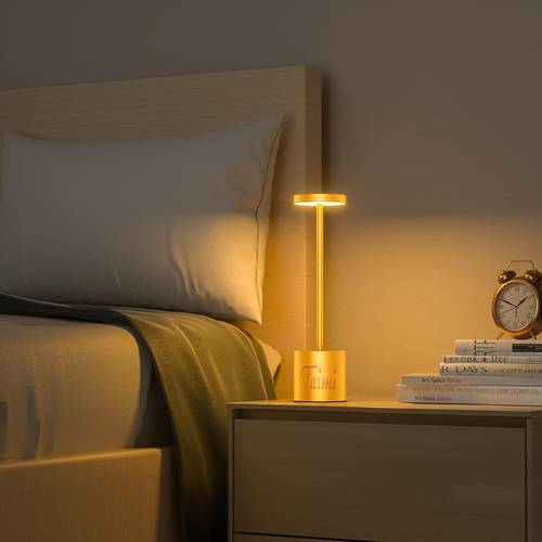 مصباح طاولة LED لاسلكي بثلاثة مستويات سطوع مع بطارية قابلة لإعادة الشحن - ألوان متعددة