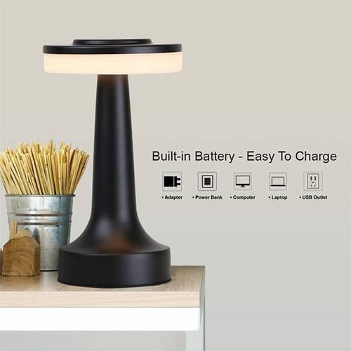 Portable LED Table Lamp with Wireless Touch Sensor Dimmable 3 Level Brightness with Rechargeable Battery - Multiple Colors