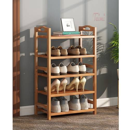 5-Tier Shoe Rack Organizer Natural Bamboo