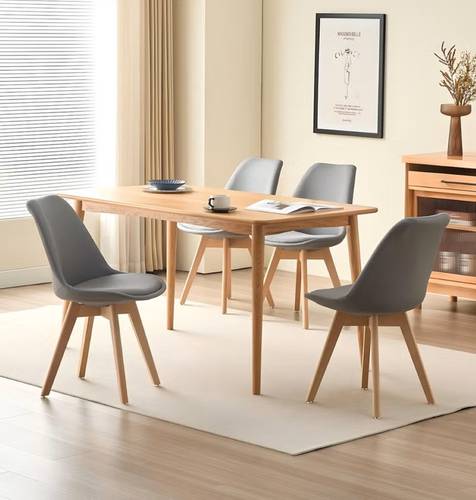Luxurious rectangular dining table set with several attractive chairs | Padded chairs for increased comfort. Available in multiple colors and sizes.