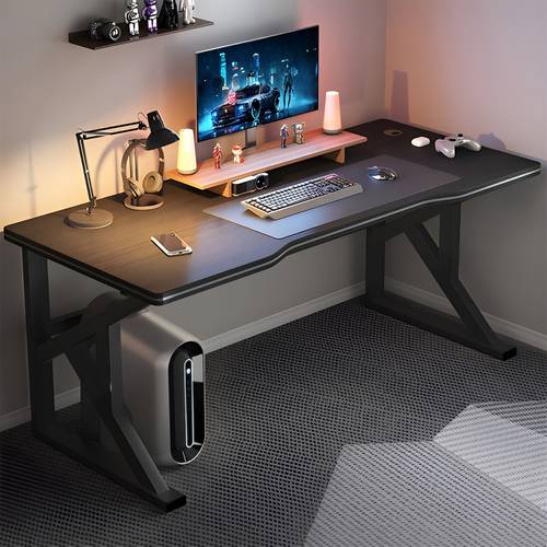 Modern Computer Desk with Contemporary Design for Home, Suitable for Gaming and Study - Black - Multiple Sizes