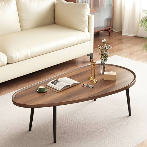 Mid Century Modern Oval Wood Coffee Table  for Living Room Bedroom Office Easy Assembly - Multiple Colors and Sizes