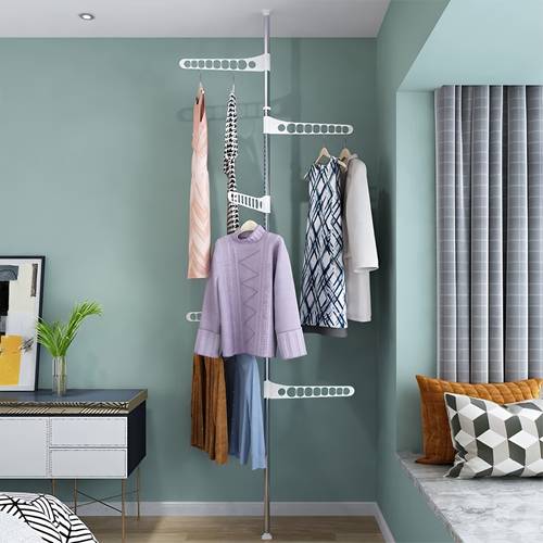 Vertical Lightweight Durable Adjustable Clothes Drying Rack Organizer Hanger Clothes Space Saving - Multiple Tiers