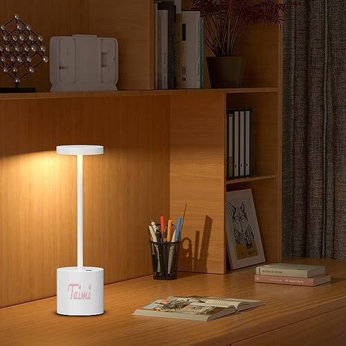 مصباح طاولة LED لاسلكي بثلاث مستويات سطوع وبطارية قابلة لإعادة الشحن - متعدد الألوان.