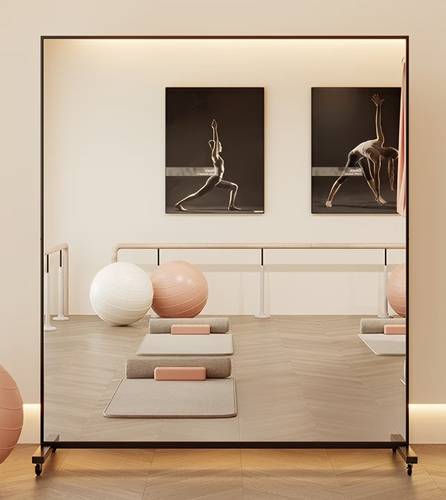 Full Length Rectangular Mirror, Floor Standing Mirror with Wheels for Living Room and Bedroom with Black Frame - Multi-Size.