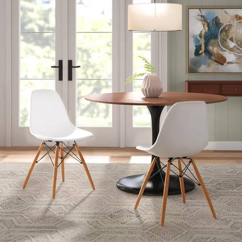 2office chairs with wooden legs, white, 70x40x40cm