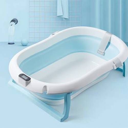 Baby Safety Foldable Bath Tub with Temperature Timer - Multiple Colors