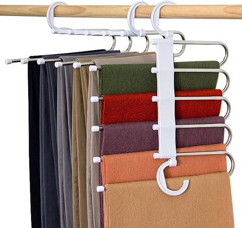 Folding shelf with 6 stainless steel hooks white