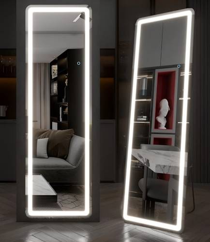 Full Length Mirror with Lights 170x50CM LED Full Body Mirror Free Standing Lighted Floor