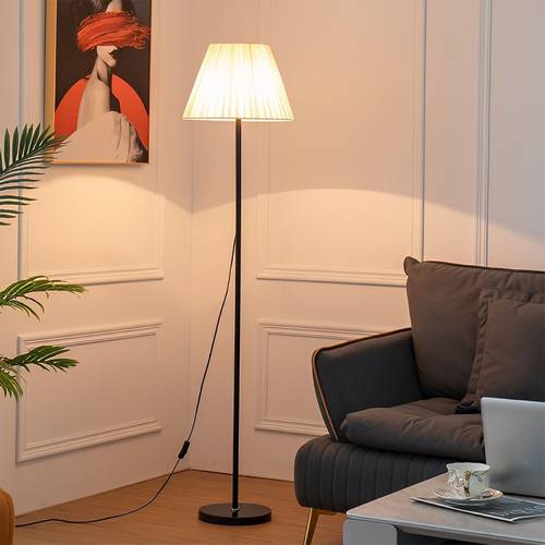 Modern Freestanding LED Floor Lamp Warm Ambient Light Perfect for Reading for Living Room, Bedroom, Office - Black