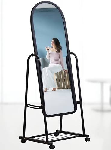 Full Length Mirror with Adjustable Stand, Wheels and Bottom Storage, Tall Floor Mirrors for Bedroom and Living Room - Multiple Sizes and Colors.