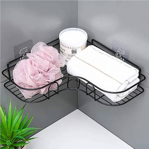 No Drilling Stainless Steel Bathroom Kitchen Corner Shelf and Organizer