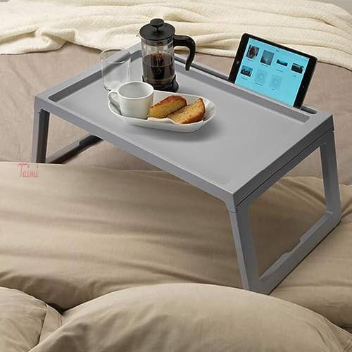 Personal Dinning Table Folding Lapdesk for Study Eating Working Entertainment on Bed Sofa Grey