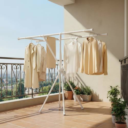 Foldable clothes drying rack - Carbon steel double column clothes drying rack for indoor and outdoor use - Multi-color.