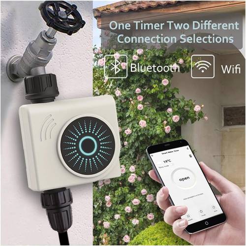 Smart Wifi Water Timer for Garden Hose, Bluetooth Hose Timer with Wifi Hub for Outdoor Garden Faucet, Programmable Irrigation Timer for Rain Mode
