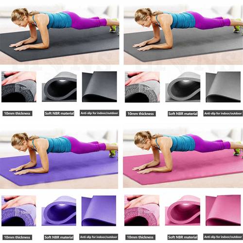 Foldable and non-slip yoga mat (black-gray-purple-pink-rose red) 10 mm