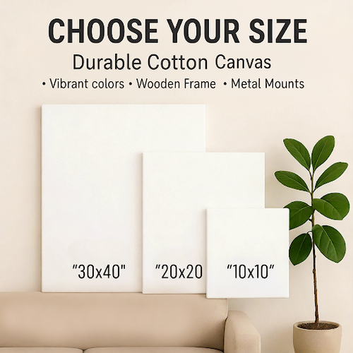 Canvas Board for Painting - 100% Pre-Stretched Cotton Canvas, White, Ideal for Acrylic, Oil and Wet Art - Multiple Sizes.