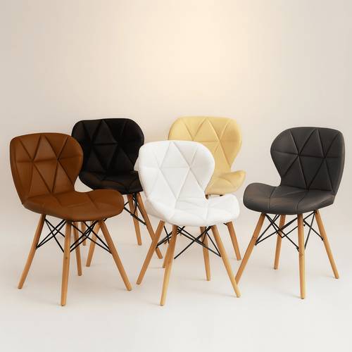 Modern Design Faux Leather Chair for Cafe, Office, Hotel, Dining Room - Multi Color
