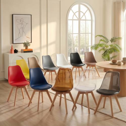 Ergonomic Office Chair with Padded Seat for Dining, Living and Computer Room - Multi Color