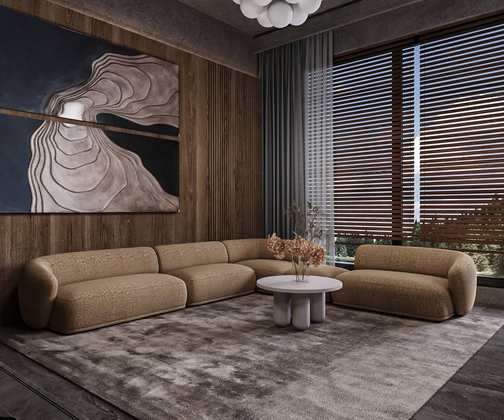Caramel corner sofa model 