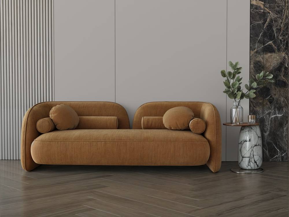 كنبة كموني قماش بوكلية مقاس 225x78x43 سم