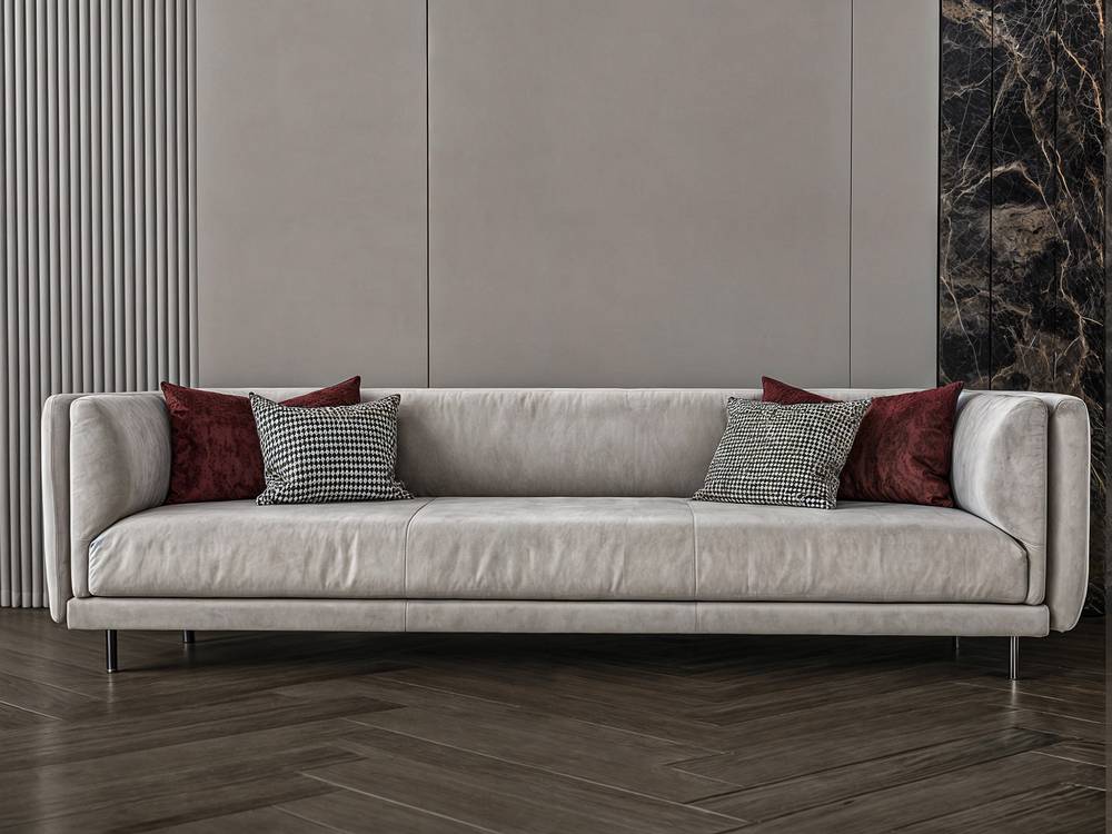 كنبة اوف وايت قماش شانيل مقاس 230x85x45 سم