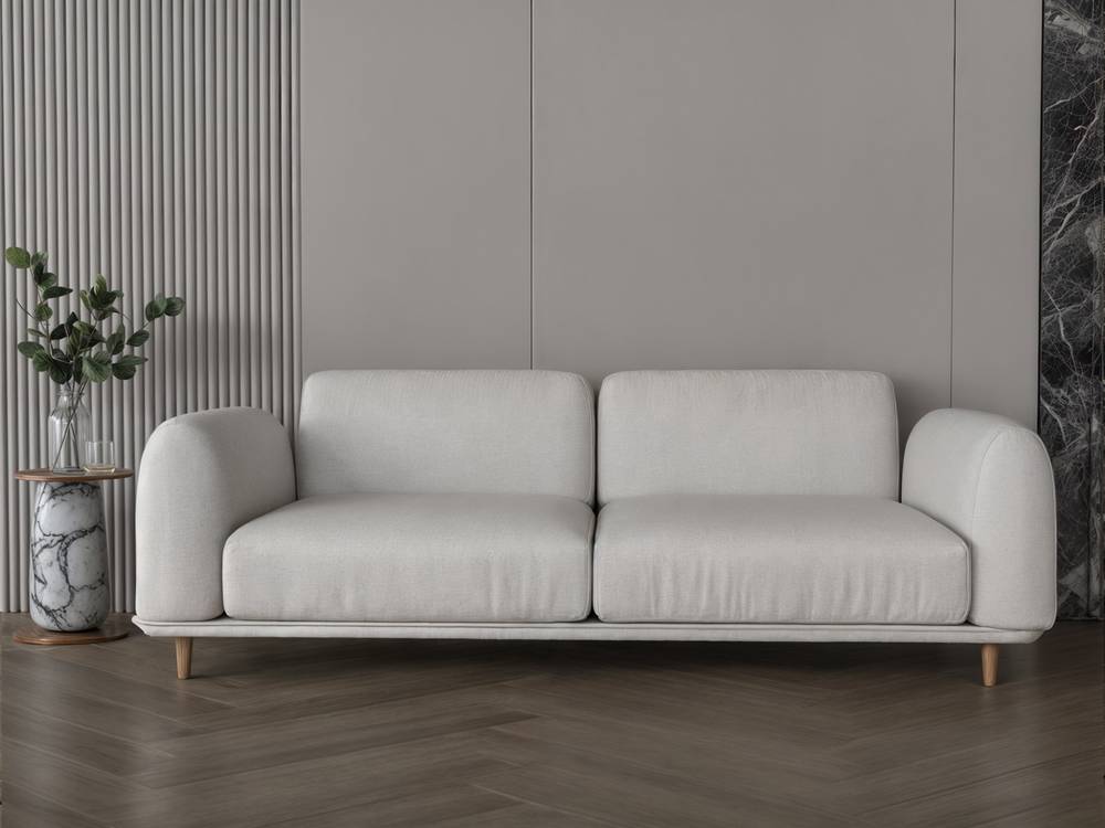 كنبة أوف وايت بوكلية مقاس 225x87x45 سم