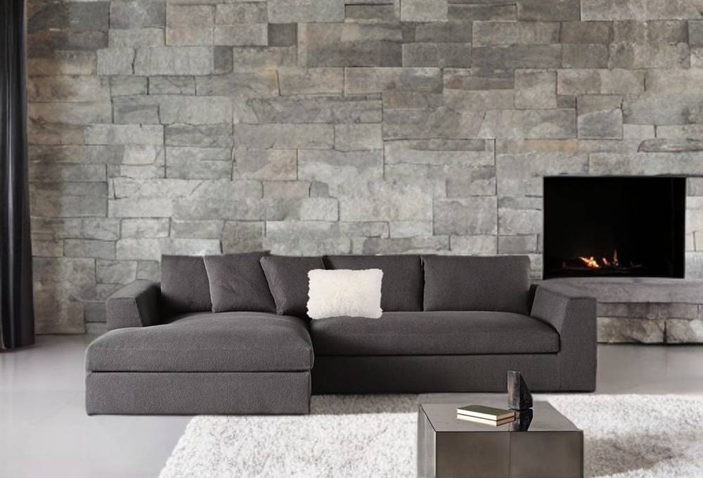 Gray corner sofa model 
